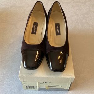 Bally suede heels with original box